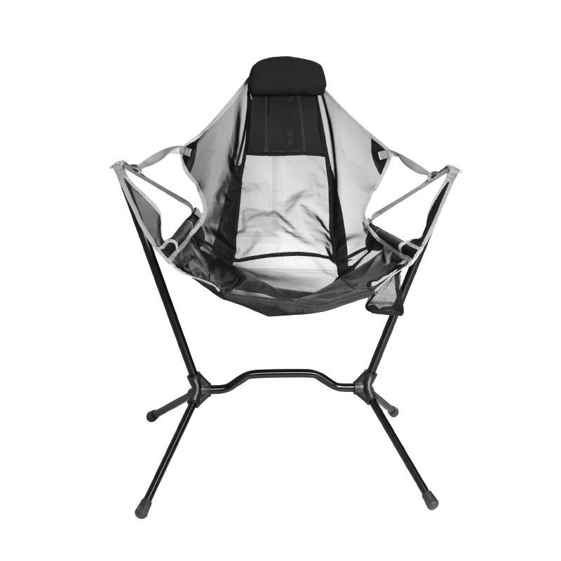Outdoor Rocking Chair Camping Folding Adjustable Balancin Chair Garden Leisure Swing Beach Chair BBQ Portable Picnic Footstool