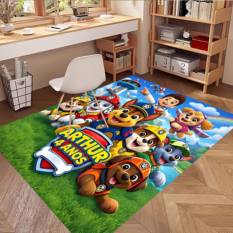 PAW Patrol Print Rug, Washable Floor Carpet, For Entryway Dorm Laundry Room Office Study, Home Decor Birthday Christmas Gift