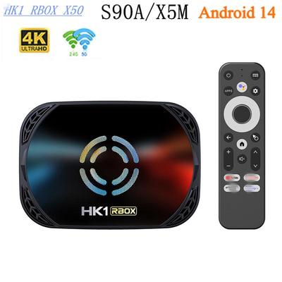 HK1RBOX X50 Android 14 Boîtier TV 4K, 4 Go de RAM, 128 Go de Stockage, Connectivité Gigabit