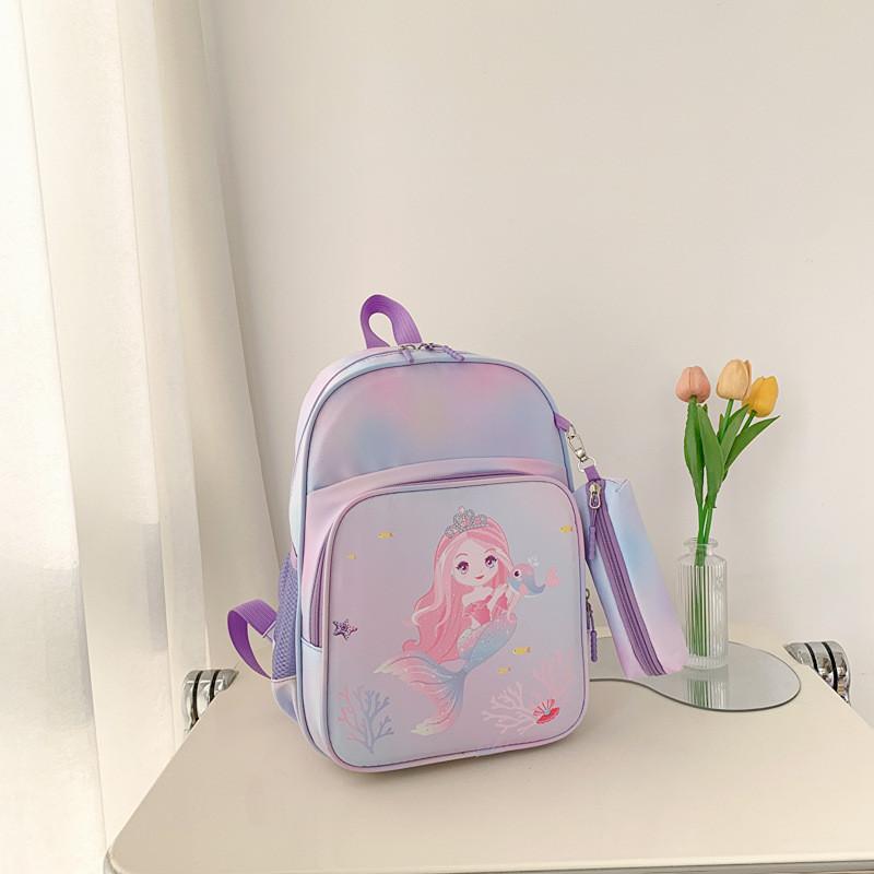 Adorable Children's Backpack For Girls With Cute Cartoon Bear Design Spacious And Lightweight Canvas Book Bag