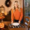 Halloween Linen Placemats for Dining Table - Natural , Stain , Heat Holiday Table Decor, Festive