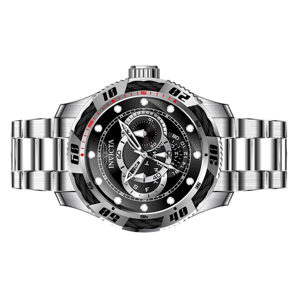 INVICTA Speedway GMT Stainless Steel Black Dial Quartz INV45755 100M Men's Watch