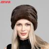 JERYAFUR Women Faux Fur Slouchy Winter Hat, Soft Plush Warm Ladies Beanie Cap for Cold Winter Outdoor Wear