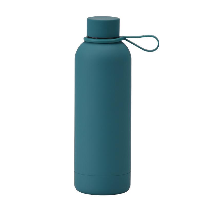 500 ml Edelstahl-Thermoskanne mit kleiner Öffnung, tragbare Outdoor-Sport-Wasserflasche mit Silikongriff, Kaffeetasse