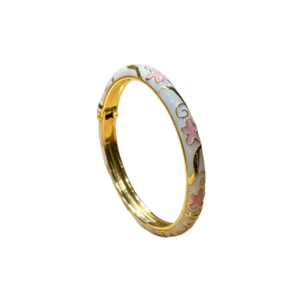Emaille Blumen Vintage Cloisonné Armreif Bunt Damen Armband Chinesischer Blumenarmreif Mädchen