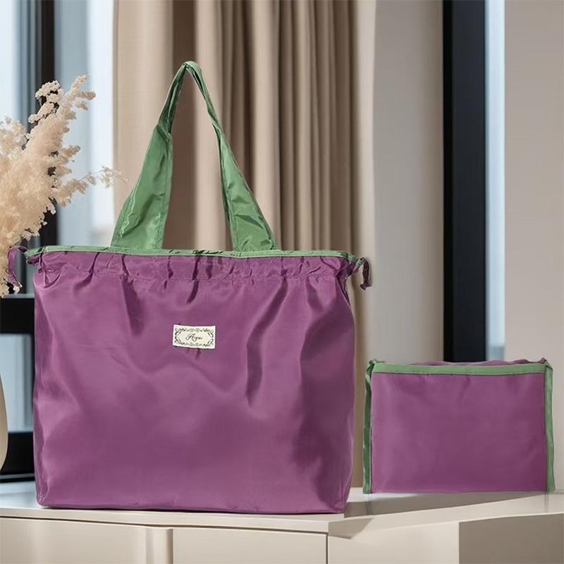Foldable Shoulder Bag Fashion Waterproof Large Capacity Shopping Bag Storage Bag