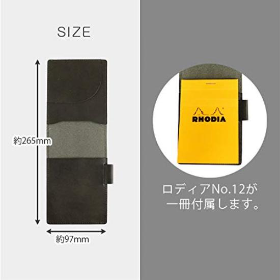 Rhodia Cover Size Genuine Leather in Comes with 1 Notepad No.12 (Made Japan) (Cobalt Blue)