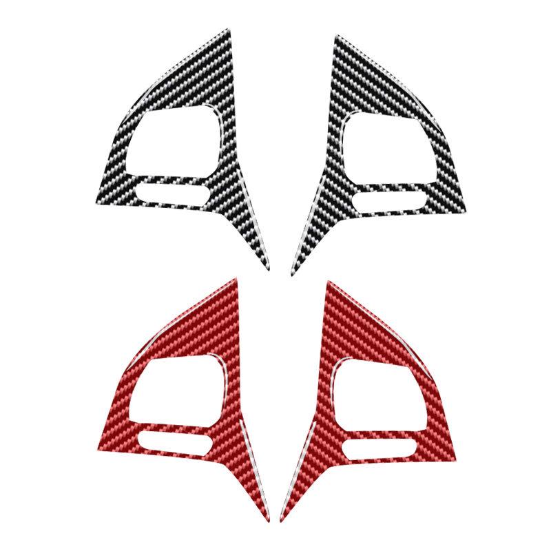 Real Carbon Fiber Steering Wheel Button Stickers for 11-18 Volkswagen Touareg