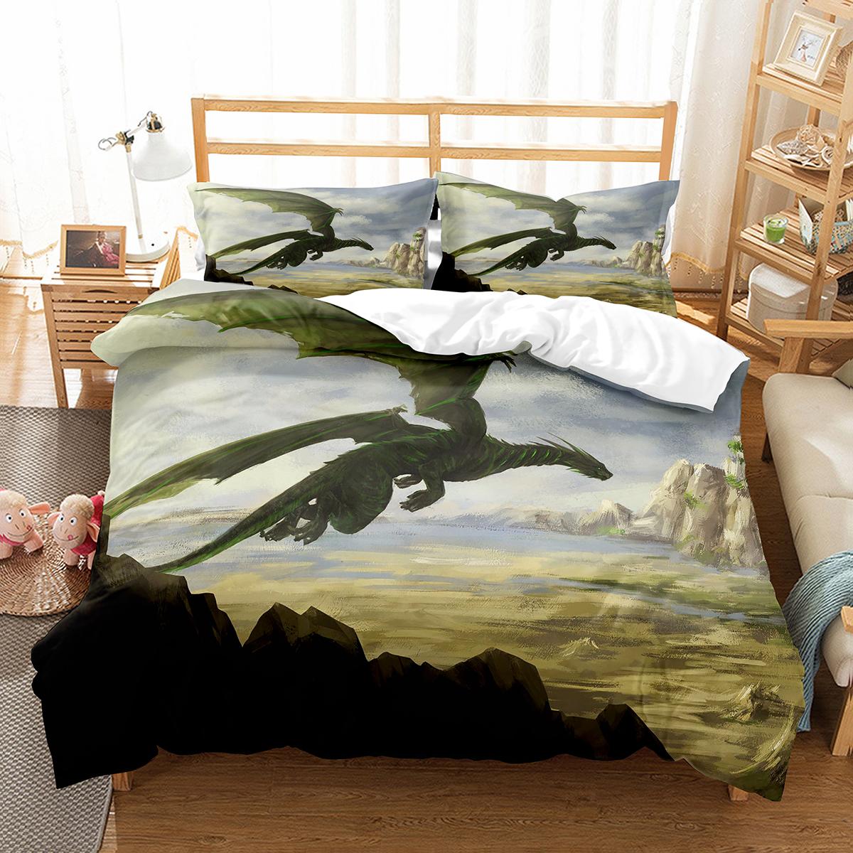 

Comforter Cartoon Dragon Fly Dragon Wild Animal Comforter For Kids Boys Men Bedding Set Lightweight Soft Comforter (quilt)-EU Single(135*200cm)3pcs
