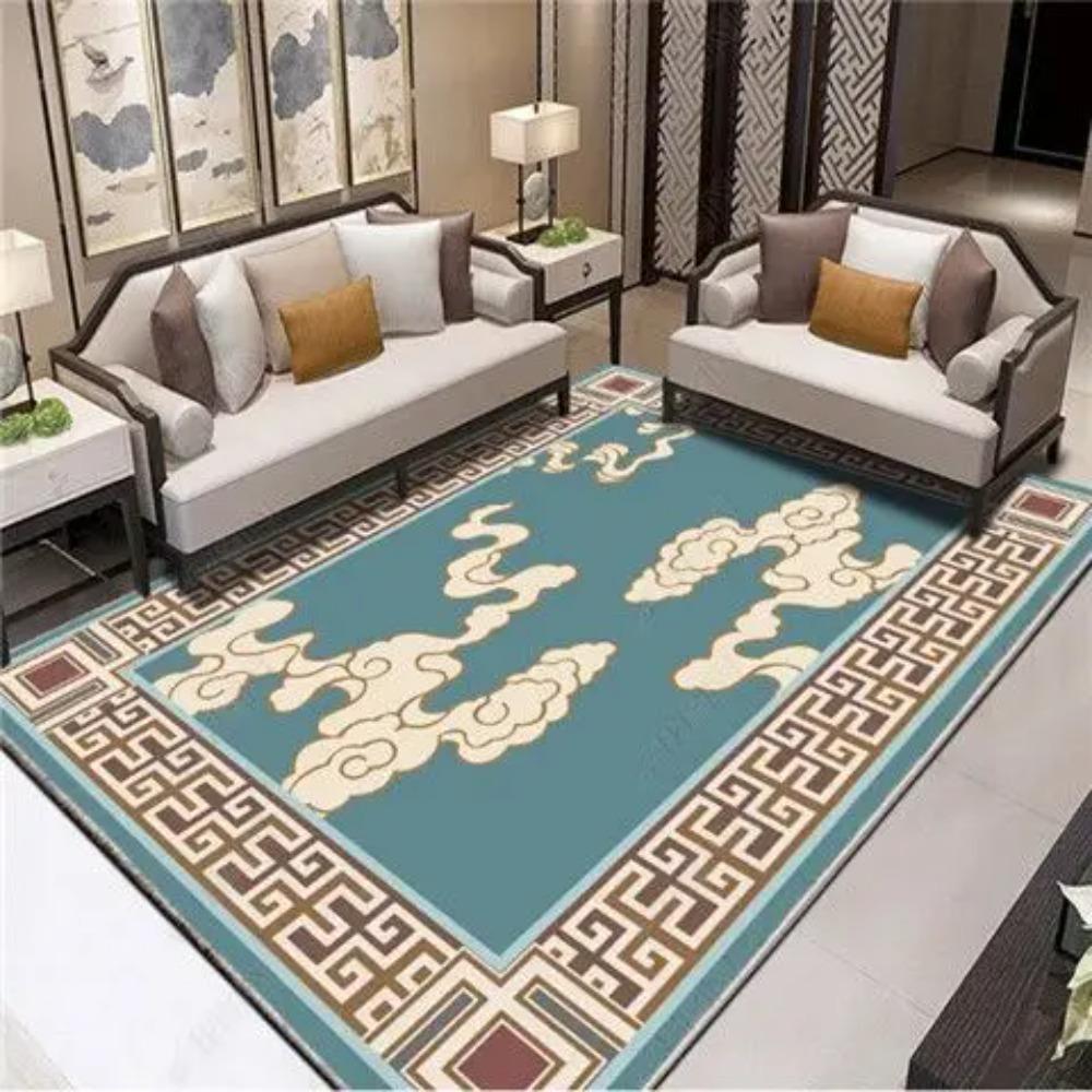 New Chinese Style Rugs Living Room Non-slip Sofa and Coffee Table Mat Easy Clean Decoration Home Carpet for Rooms Customizable