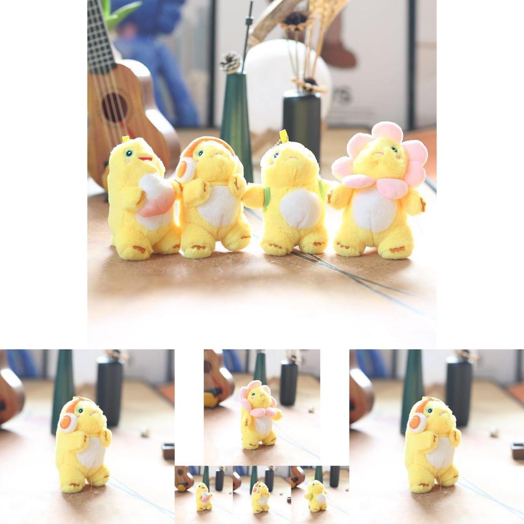 Delightful Mini Dinosaur Plush Toy Keychain Soft And Cuddly Cartoon Doll For Bags