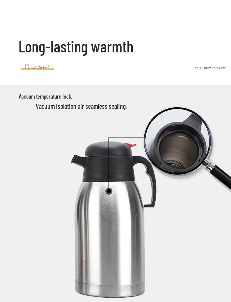 European Stainless Steel Insulated Kettle - Large Capacity Thermos for Hot Water and Tea