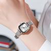 Unisex Quarzuhr Minimalistische Quadratische Zifferblattuhr Retro Mesh-Armband Armbanduhr für Männer Frauen Arbeit Schule