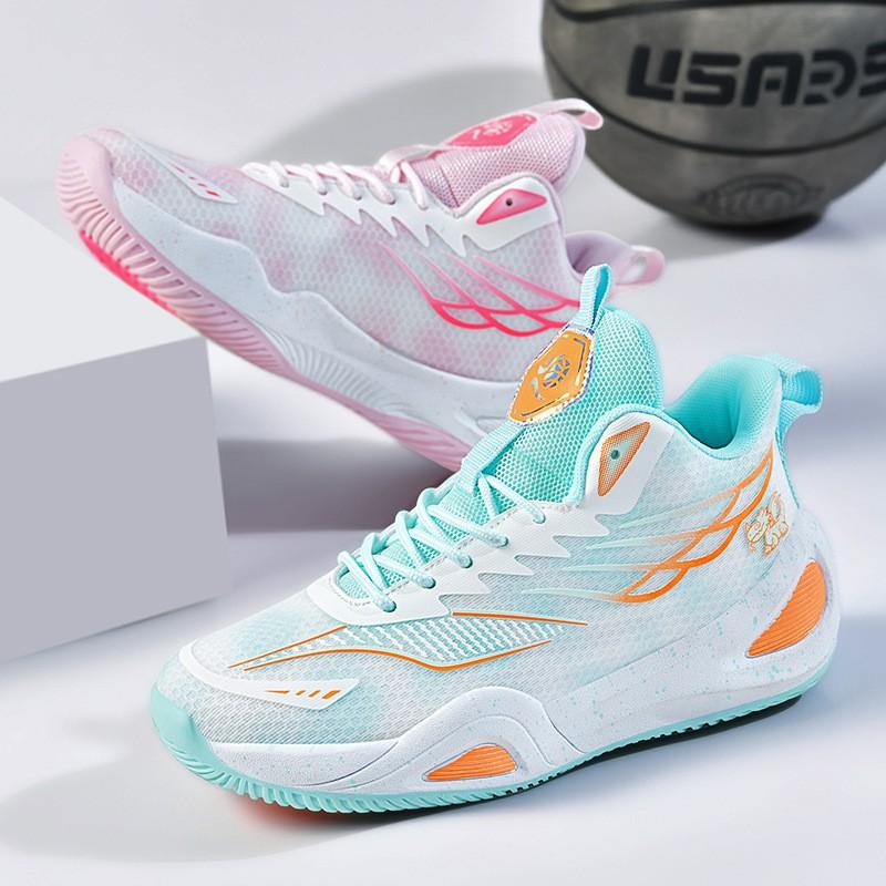 Unisex High-Top Basketball Sneakers Teens Adults Outdoor Sport Shoes Mesh Upper Rubber Sole