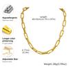 Stainless Steel Rectangular Handmade Chain Necklace for Women,Gold Plated Link Chain Necklaces,Fashion Jewelry Gifts