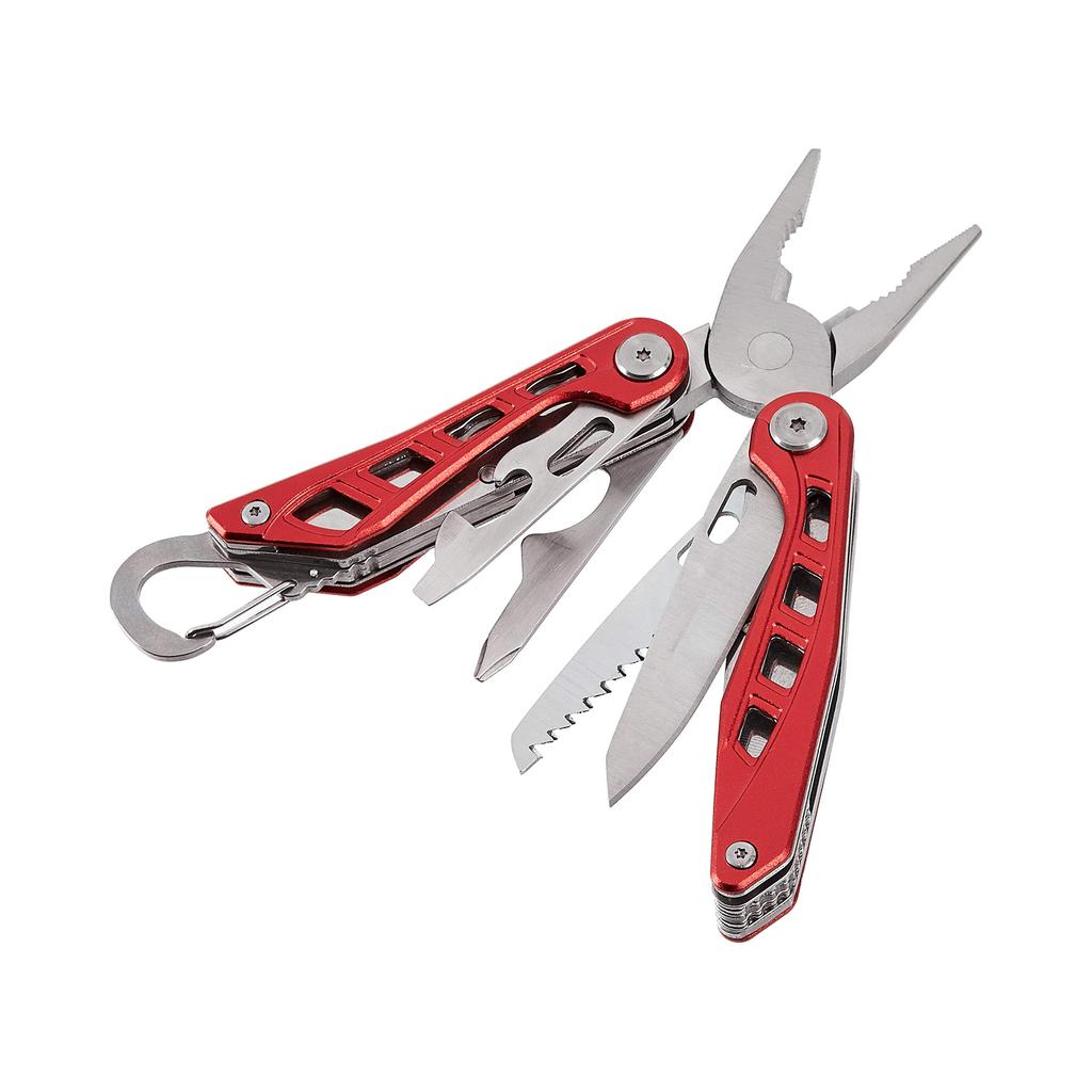 Amazon Basics with Nylon Red 8-in-1 Multi-Tool Case,