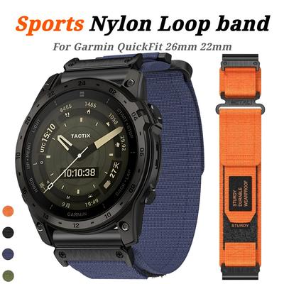QuickFit 22mm 26mm Nylon Band for Garmin Tactix 8 7 Pro Delta Bravo Straps Quatix 8 7X Solar 7 6 5 Sapphire Instinct 2X Bracelet