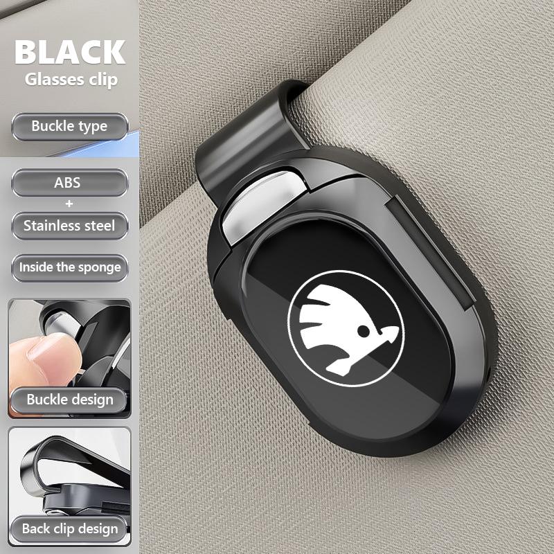 BAUS3 Multifunctional card holder Car visor Glasses clip Accessorie For Skoda Rapid Octavia Derivative Enyaq-iV VisionS Yeti Scala