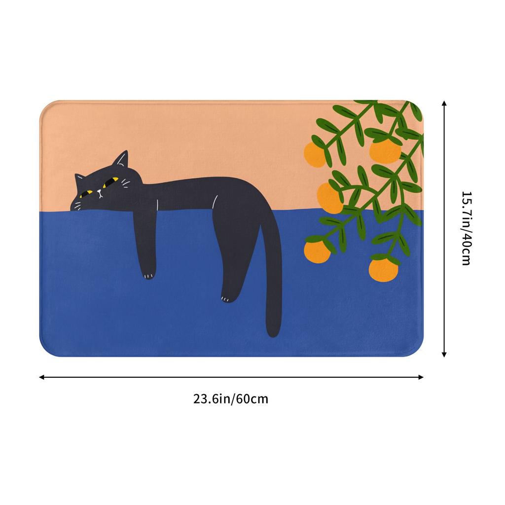 Funny Cute Cartoon Cat Welcome Floor Door Kitchen Bath Mat Anti-Slip Outdoor Doormat Bedroom Balcony Entrance Rug Carpet Footpad
