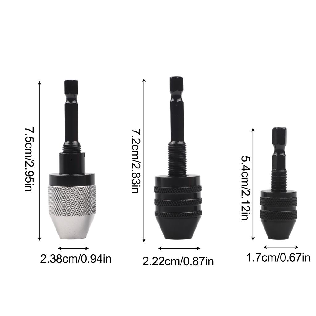 3pc Drill Chuck Quick Change Adapter Hex Shank Drill Converter Tool 6 35mm for Use with 100 Angle Grinder and Drill