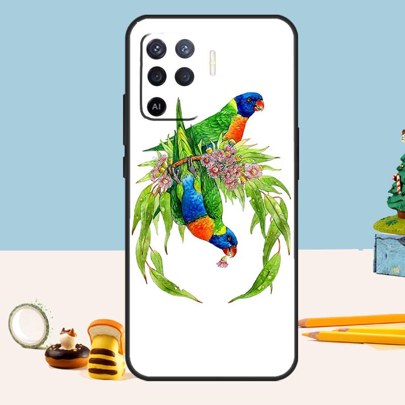 Colorful Parrots Case For Oppo A98 A78 A58 A18 A38 A74 A94 A54 A15 A17 A57 A6 A5 Pro A16 A76 A96 A40 A60 A80