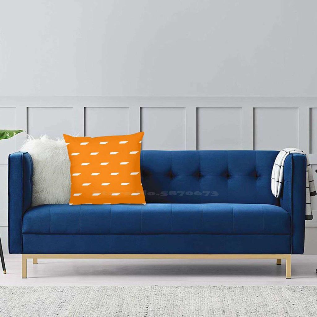 Tennessee | Orange Small Print Home Sofa Car Waist Throw Pillowcase Tn Tennessee Orange Vols Volunteers White Football Sec