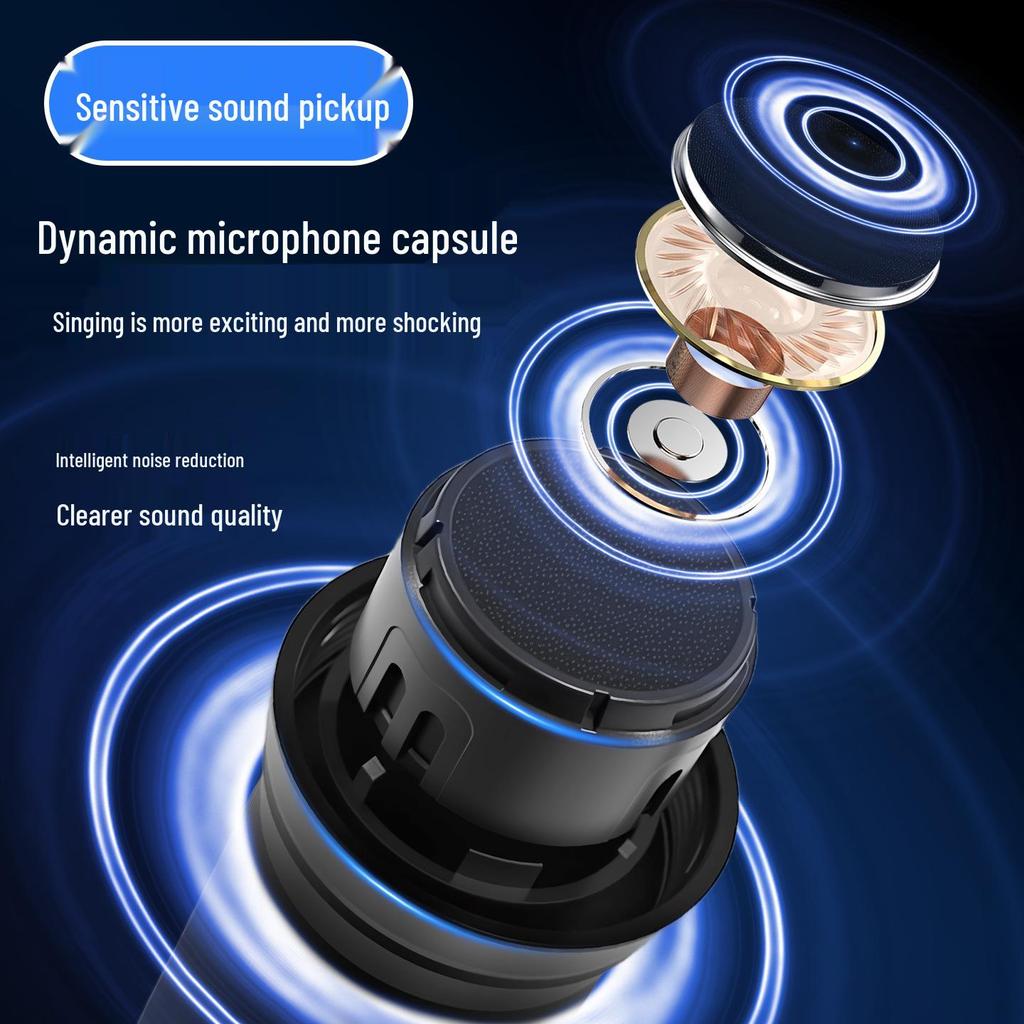 Universal Rechargeable Wireless Bluetooth Microphone with Professional Reverb for Smart Singing and Stage Performance