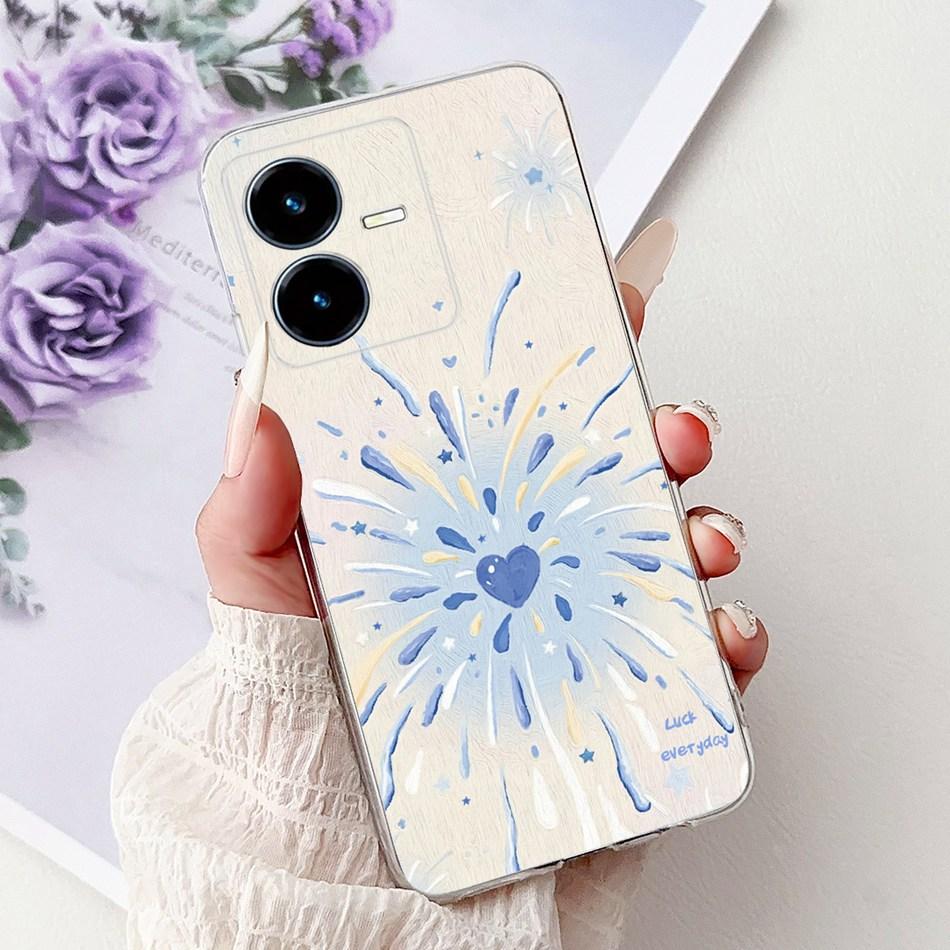 For Vivo Y22 Y22s Y22t V2206 V2207 Elegant Floral Butterfly Phone Case For Vivo Y22 Y22S Y22T 4G Soft Silicone TPU Cases