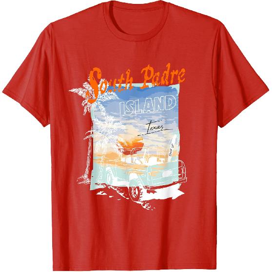 South Padre Island Texas Summer Vibe Sunset Palm Tree T-Shirt