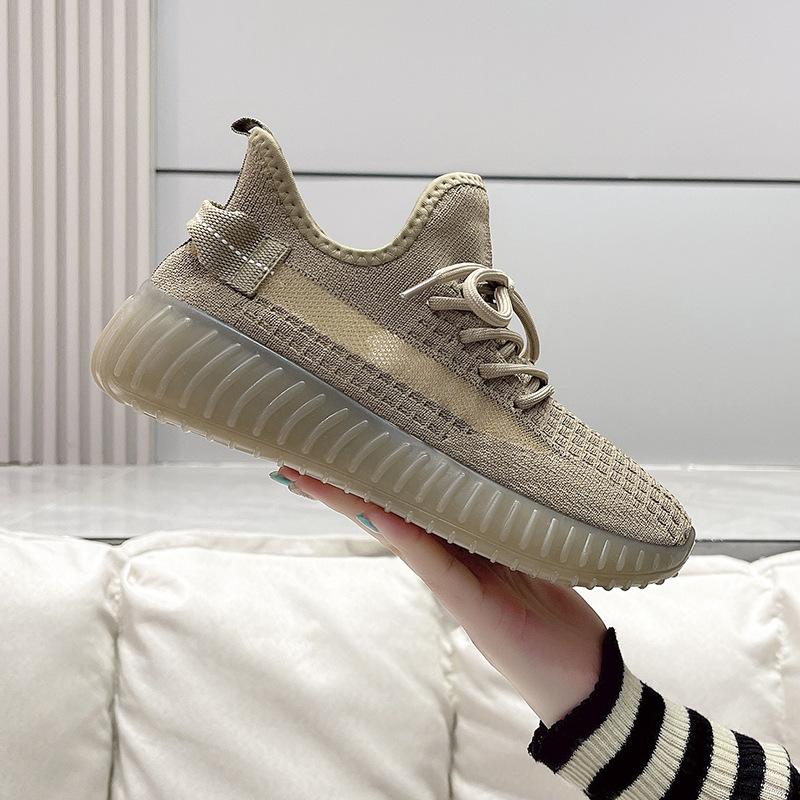 Spring New Coconut Shoes Women's Breathable Korean Version Versatile Ins Student Running Sports Shoes Women's Flying Woven Women's Shoes