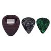 Rosewood Adhesive Pick Case Box Organizer Pickholder With 2Pcs Picks Plectrums For Guitars Bass Ukulele Banjo Mandolin