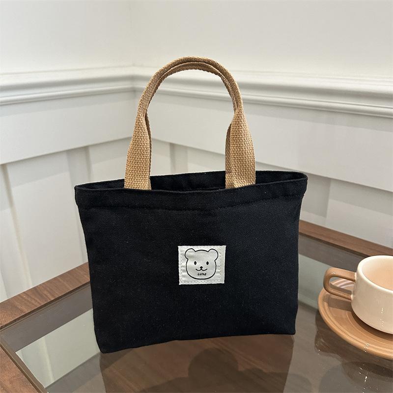 Women's bag niche design canvas tote bag Bento bag versatile commuter portable to work portable small