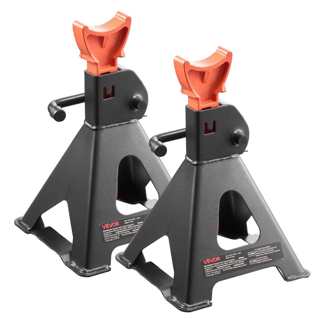 Jack Stands, 3 Ton (6,600 lbs) Capacity, 275-415 mm Adjustable Height, Heavy Duty Steel Jack Auto Stands with Locking, for Lifting SUV, Pickup, Car