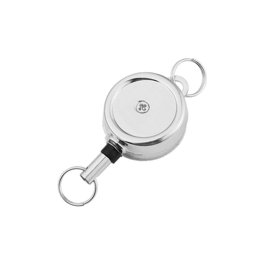 Portable Creative Nylon Wire Rope Anti-Lost Easy Buckle Outdoor Sports Key Ring Badge Reel ID Card Holder