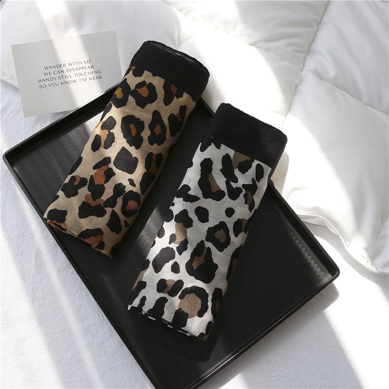 Scarf for Women Summer High-End Leopard Print Cotton Linen Beach Scarf Sun Protection Fashionable Versatile Shawl