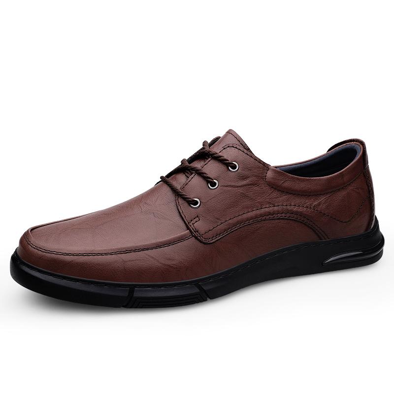 FashionGenuine Leather Men's Casual Shoes British Style Male Dress Sneakers New Trendy All-match Business Shoes Formal Dress Footwear
