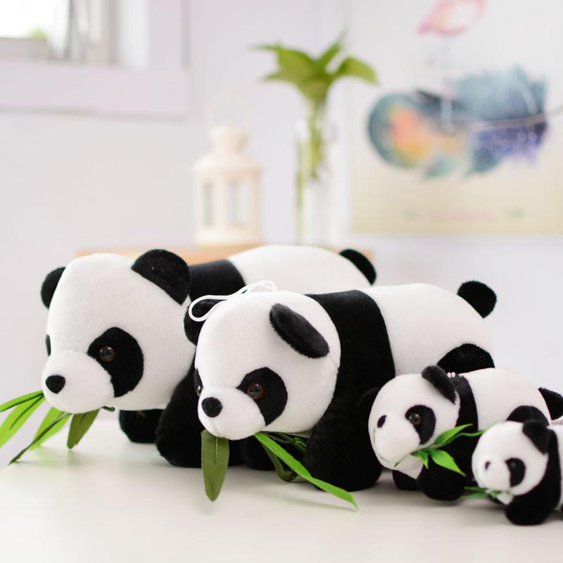 Adorable Miniature Panda Plush Toy Soft Stuffed Animal Cuddly Black White Doll