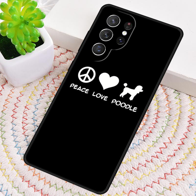 Peace Love Poodle Silicone Phone Case For Samsung Galaxy Note 10 Pro S26 S25 S24 S23 S22 S21 Plus S25Ultra Capa Cover
