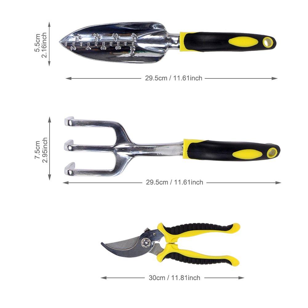 gardening tool including a stainless steel hand transplanting pruning garden and a seed with a storage tote Perfect for and and 13-piece set, shovel,