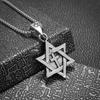Retro Sechsspitziger Stern Kreuz Mode Schmuck Anhänger Halskette