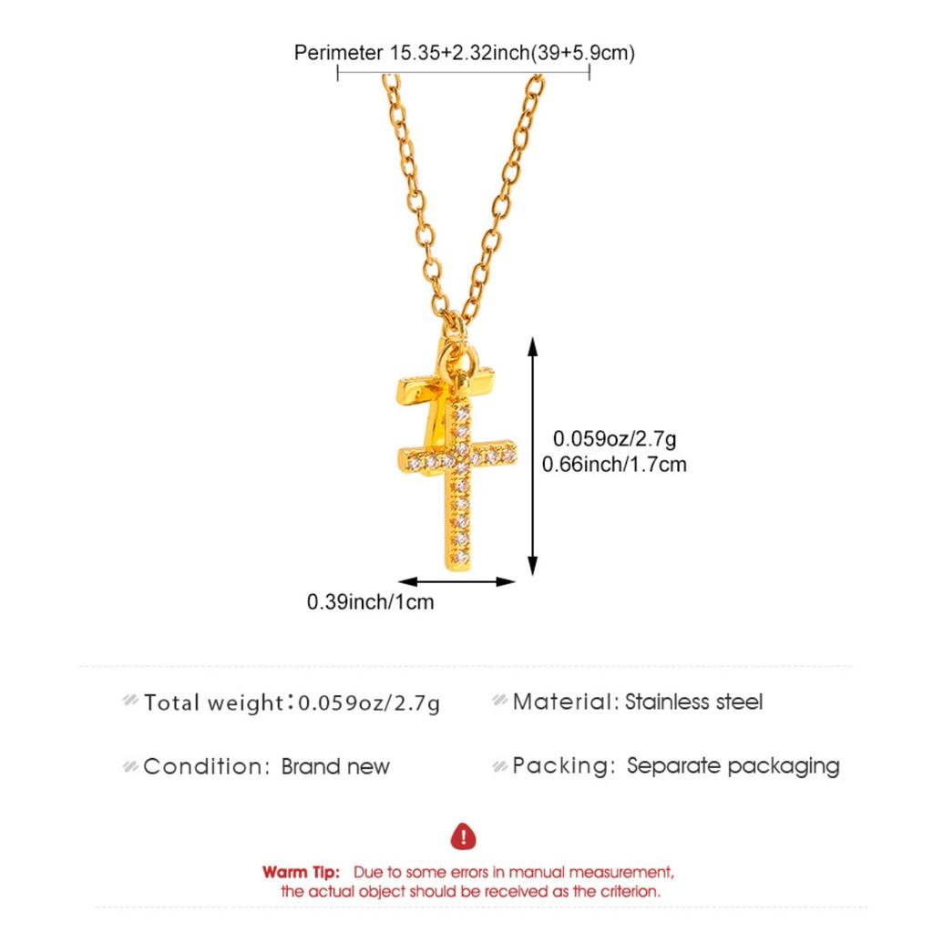Double Cross Pendant Necklace Two Style Religious Inspired Jewelry