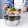Kitchen Handle Stainless Steel Strainer 2-piece Set Fruit and Vegetable Washing Bowl