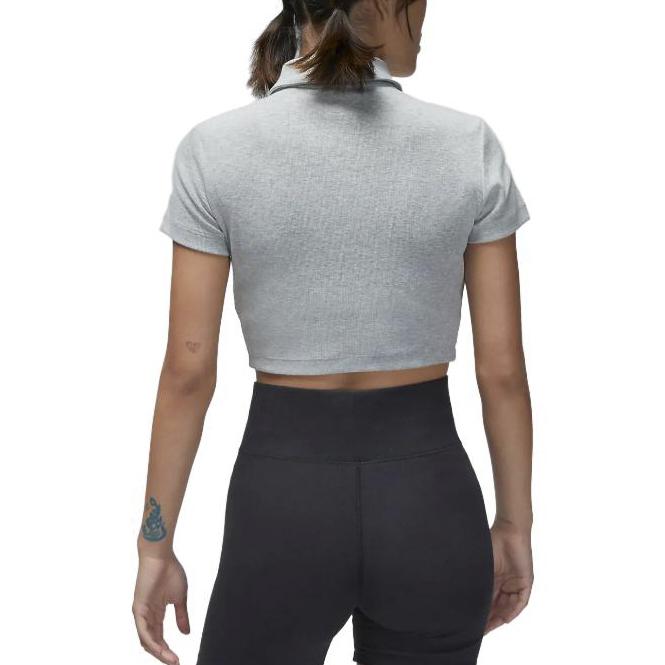Jordan Crop Tops Women's Light Gray Lapel Moderate DZ3333-063