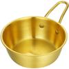 Gold Korean Rice Wine Bowl with Handle for Sauce and Camping Trips
