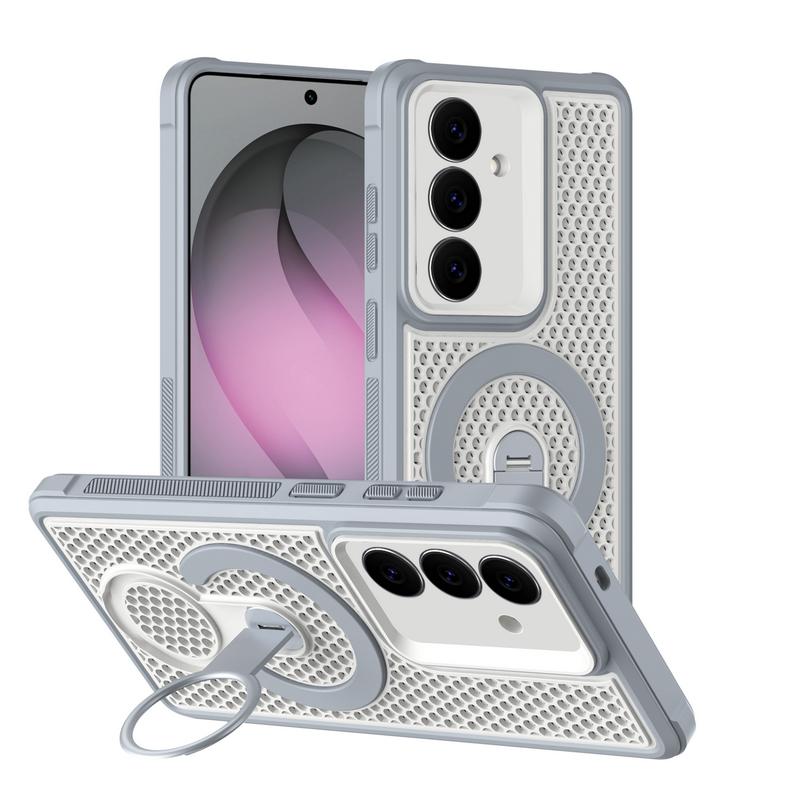Magnetic Heat Dissipation Case For Samsung Galaxy S26 Ultra S25 Edge S24 Plus S23 FE Hybrid TPU+PC 360 Rotating Ring Stand Cover Case