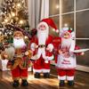 Santa Claus Christmas Xmas Lovely Stand Doll Lightweight Polyester Fiber Ornament For Home Santa Claus Decorative Figurine
