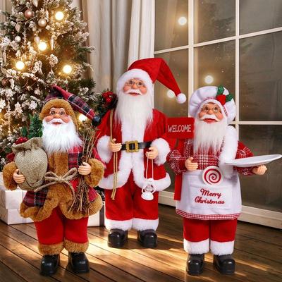 Weihnachtsmann Weihnachten Xmas Niedliche Stehpuppe Leichte Polyesterfaser Dekoration für Zuhause Weihnachtsmann Dekorative Figur