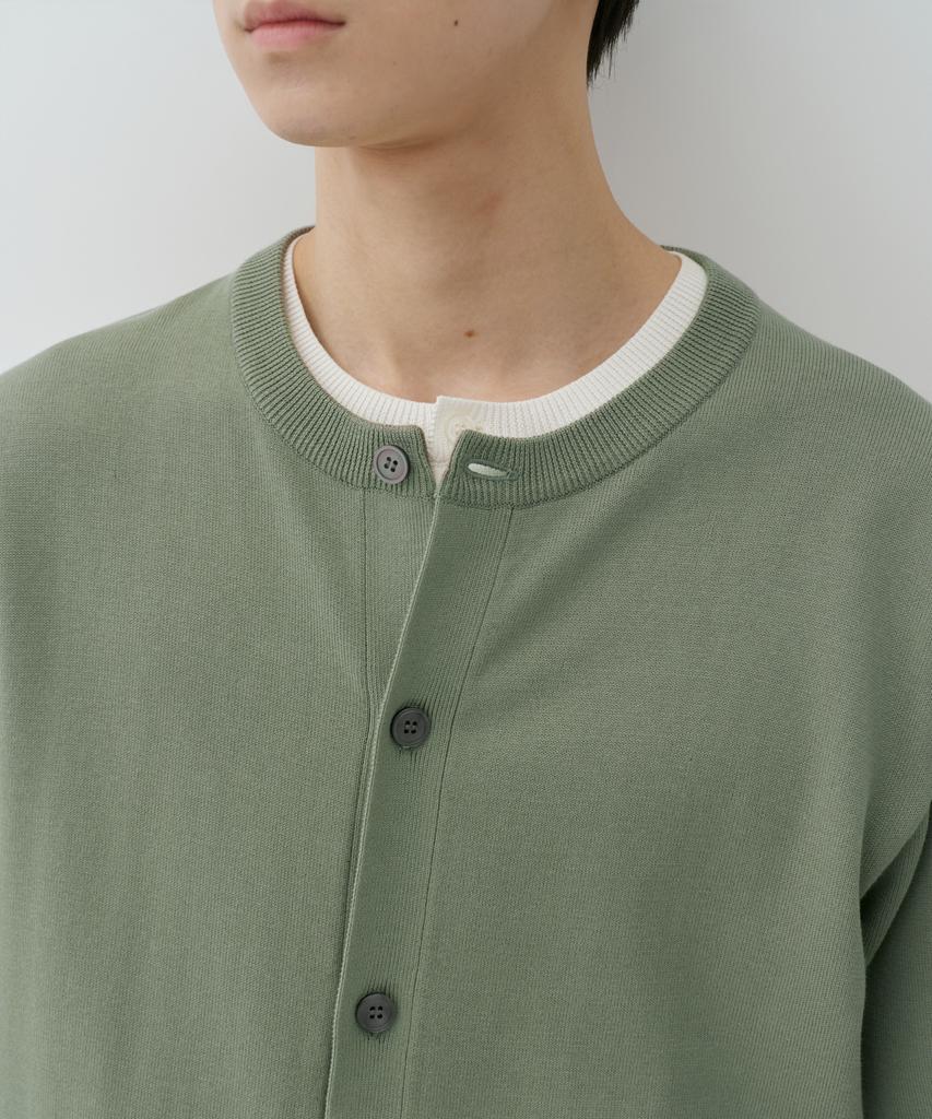 Musinsa Standard Washable Supima Cotton Round Neck Cardigan [Light Khaki]