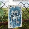 2D Flat, 1pc Watercolor Blue Heart Father's Day Metal Wall Art Sign "Happy Father's Day" - 8*12 Inch Aluminium Rustic Home Decor, Minimalist Style