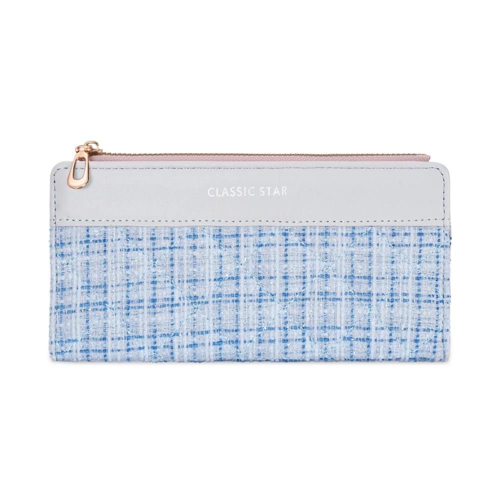

Anti-splash Water Portable Women Long Wallet Card Pouch Printed Two Fold Purse Korean Style Classic PU Handheld Bag Lady